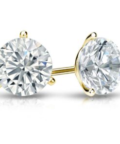 3 Prong Stud Screw Back Yellow Front