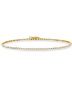 4 Prong Round Light Weight Tennis Bracelet Yellow