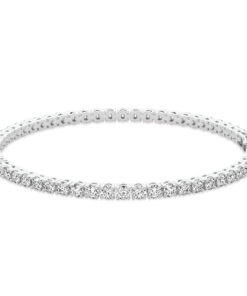 4 Prong Round Tennis Bracelet White