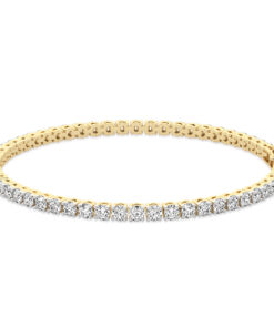 4 Prong Round Tennis Bracelet Yellow
