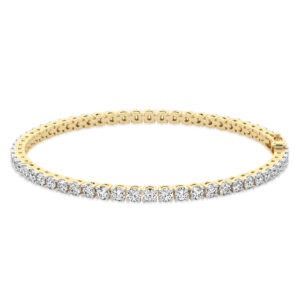 4 Prong Round Tennis Bracelet Yellow