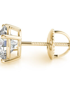 Lab Grown DIamond Stud Screw Back Side View Screw Back