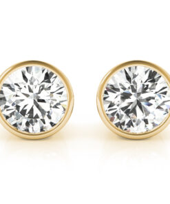 Lab Grown Diamond Bezel Set Stus Yellow