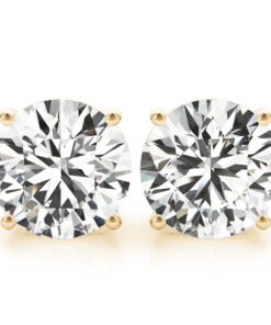 Lab Grown Dimaond Stud Screw Back Yellow