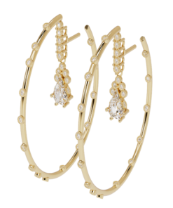 Yellow Gold Eclipse Lab Diamond Earrings