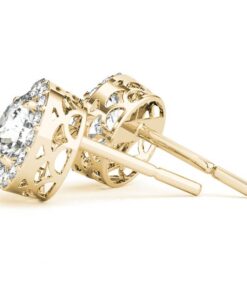 Alternative view of Diamond Halo Earrings