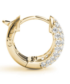 Alternative view of Glam Three Rows Huggie Earrings