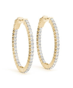 Oval Diamond Hoop Earrings