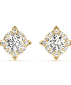 Lotus Flower Diamond Earrings